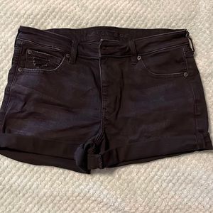 AE American Eagle 14 midi black jean shorts